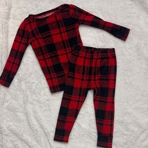 Cat & Jack Red and Black Plaid Kids Pajama Set